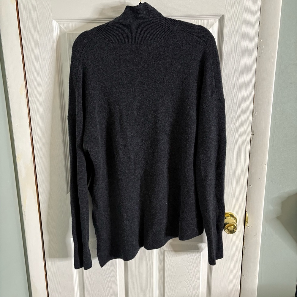 Nap Loungewear Sweater Womens XL Grey/Black Slant Turtleneck Wool - Picture 6 of 9